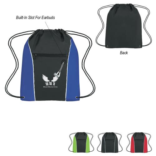 Bags - Drawstring Bags - Nylon & Polyester - ZipNGo Earbud Sport Backpack
