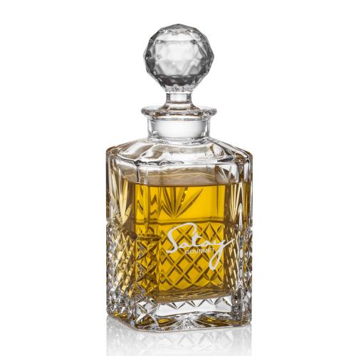 Drinkware - Barware - Decanters - Crystallea 25oz Etched Spirits Decanter Set
