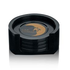 Ebonic Elegance Etched Marble Coaster Set - Coasters