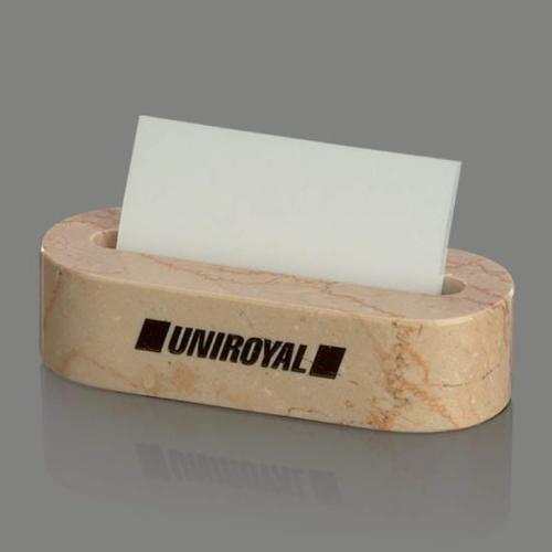 Desk & Office - Card Holders - LuxOval Marble Card Stand - Black or Cream