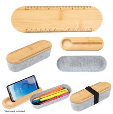 EcoSmart RPET Bamboo Desk Caddy - School Swag