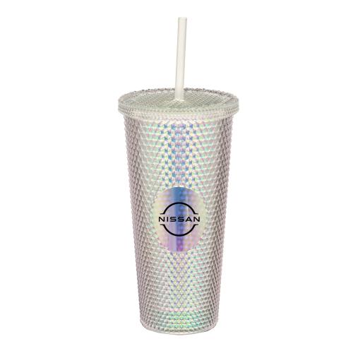Drinkware - Tumblers - ChicSip Textured Elegance 21oz Tumbler with Straw