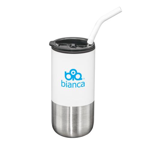 SipSavor 18oz Deluxe Steel Tumbler with Straw