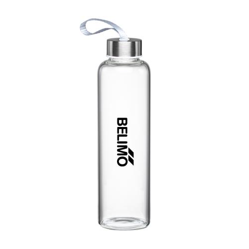 Drinkware - Water Bottles - PureFlow 17oz Sleek Stainless Lid Glass Bottle