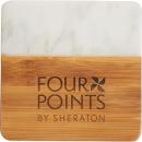 Naturaleza Marble-Bamboo Coaster Set