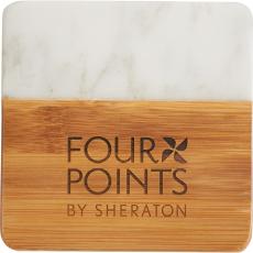 Naturaleza Marble-Bamboo Coaster Set - Drinkware