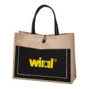 JuteCush Contrast Tote Bag - Black Edition