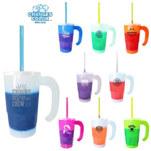 Drinkware - Color Changing - Mood™ 20 oz. Stackable Beer Stein/Straw/Lid Set