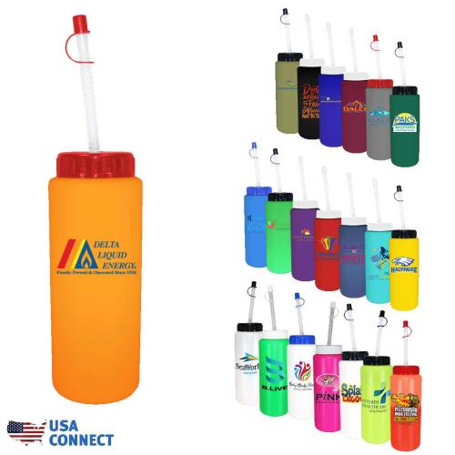 Drinkware - Sports Bottles - HydroFlex 32oz Sport Straw Bottle