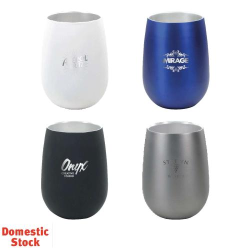 Drinkware - Tumblers - Halcyon® 12 oz. Stainless Steel Wine Glass, Laser, Standard
