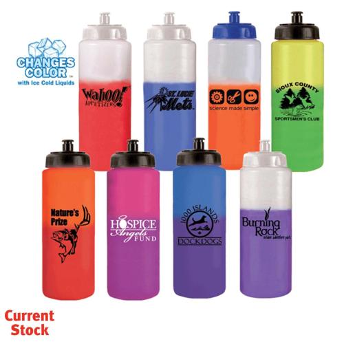Drinkware - Color Changing - Mood™ 32 oz. Sports Bottle with Push 'n Pull Cap