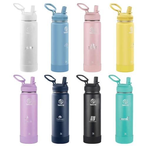 Drinkware - Metal Bottles - Takeya® 24 oz. Actives with Straw Lid, Laser, Standard