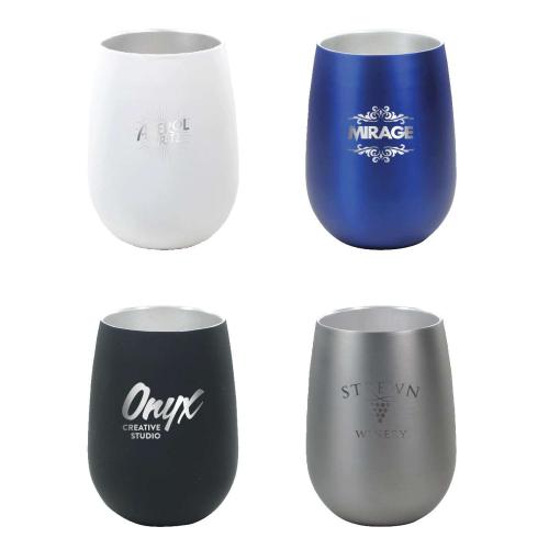 Drinkware - Tumblers - Halcyon® 12 oz. Stainless Steel Wine Glass, Laser, Premium