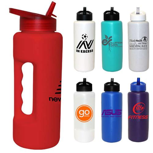 Drinkware - Made in the USA - GrippySip 32oz Straw Cap Bottle