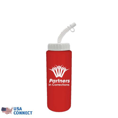 Drinkware - Made in the USA - HydroFlexx 32oz Sports Straw Bottle