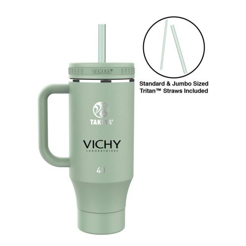 Drinkware - Metal Bottles - Takeya&reg; 40 oz. Straw Tumbler with Handle