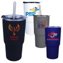 Halcyon&reg; 20 oz. Tumbler with Stainless Straw/Flip Top Lid, Full Color Digital