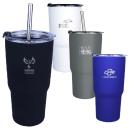 Halcyon&reg; 20 oz. Tumbler with Stainless Straw/Flip Top Lid, Laser, Standard