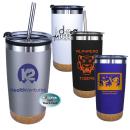 Halcyon&reg; 20 oz. Cork Bottom Tumbler with Stainless Straw/Flip Top Lid