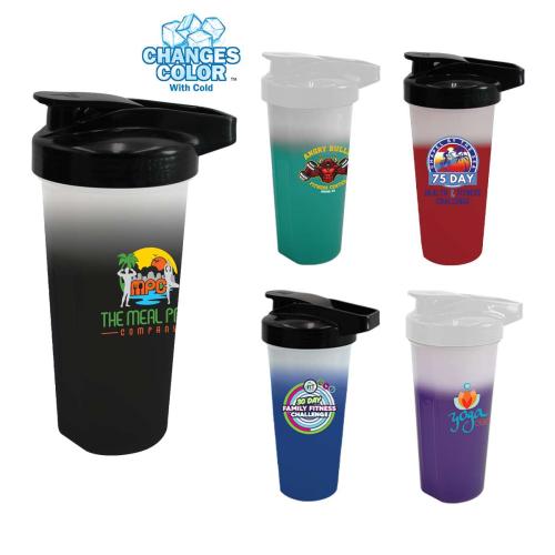 Drinkware - Sports Bottles - ChillBlend 28oz Color-Changing Shaker Bottle