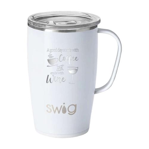 Drinkware - Mugs - Swig® 18 oz. Shimmer Insulated Mug, Laser, Premium