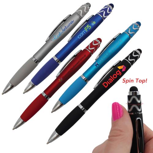 Pens & Writing - Stylus - Halcyon® Silhouette Spin Top Pen with Stylus, Full Color Digital