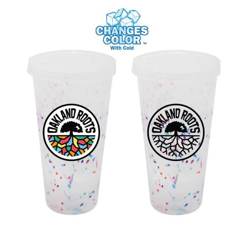 Drinkware - Color Changing - Mood™ 26 oz. Rainbow Confetti Tumbler With Lid