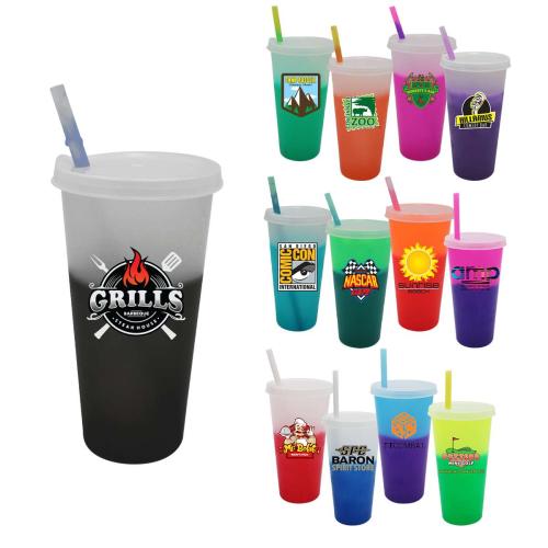Drinkware - Color Changing - Mood™ 26 oz. Tumbler with Lid & Straw, Full Color Digital