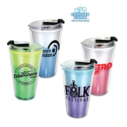 Drinkware - Color Changing - Mood™ 16 oz. Victory Acrylic Tumbler with Flip Top Lid