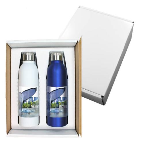 Drinkware - Sports Bottles - Halcyon® 17 oz. Deluxe Bottle Gift Set, Full Color Digital