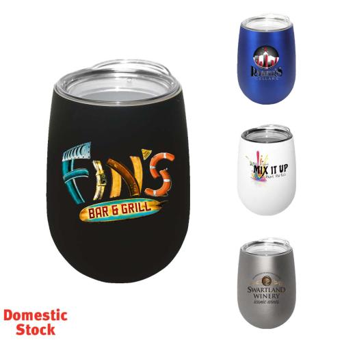 Occasions - Charity & Walk-a-Thons - Halcyon® 12 oz. Stainless Steel Wine Glass with Lid, Full Color Digital
