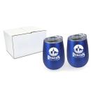 Halcyon&reg; 12 oz. Stainless Steel Wine Glass with Acrylic Lid - Gift Set