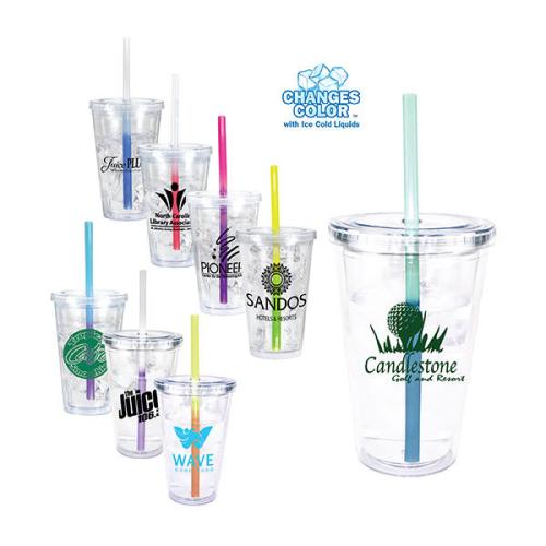 Drinkware - Color Changing - 16 oz. Victory Acrylic Tumbler with Mood™ Straw
