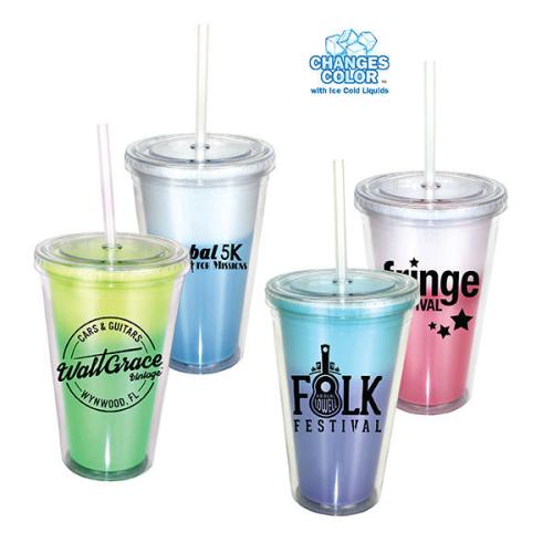 Drinkware - Color Changing - Mood™ 16 oz. Victory Acrylic Tumbler with Straw Lid