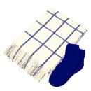 WHITE WITH NAVY BLUE;Blue Navy