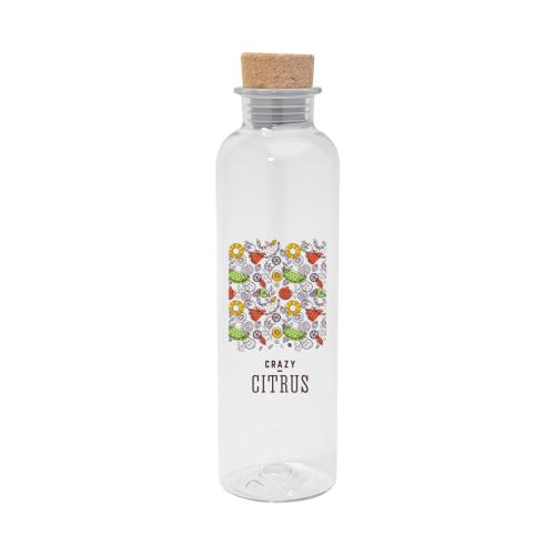 Drinkware - Plastic Bottles - EcoSip Cork-Topped 22oz rPET Bottle