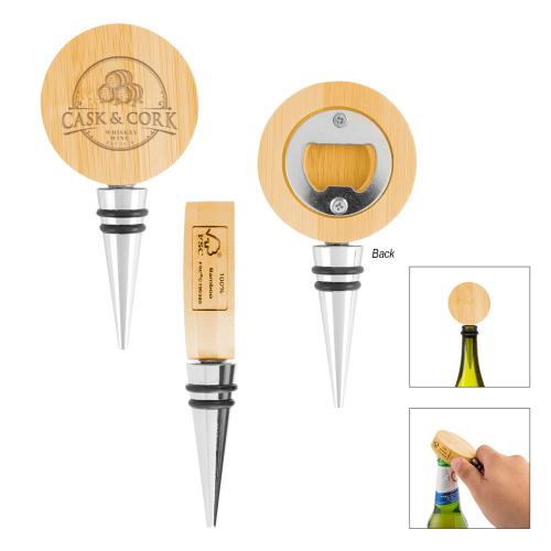 Drinkware - Barware - Wine Accessories - EcoSip Bamboo Wine Stopper & Opener