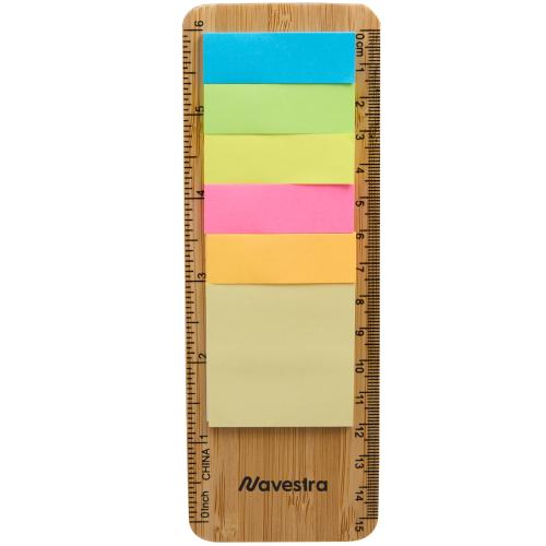 Desk & Office - Desk Accessories - FSC® 100% Bamboo Ruler with Sticky Notes
