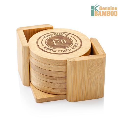 Drinkware - Barware - Coasters - BambooRounder Luxe Coaster Set - Custom Print