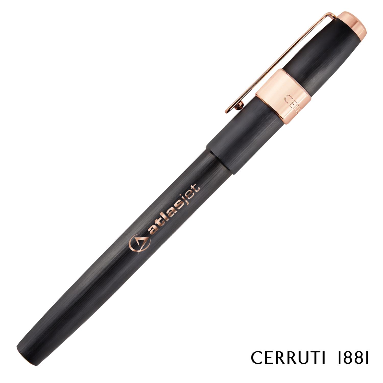 CERRUTI 1881 万年筆・ボールペン セット セルッティ チェルッティ Cerruti 1881® Block Brushed Pen 4185-CER126 B BK