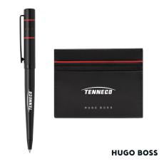 Hugo Boss&reg; Gear Card Holder/Ribbon Matrix Ballpoint Pen - Gift Sets
