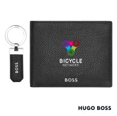 Hugo Boss&reg; Classic Grained Key ring & Wallet Set - Awards and Gifts
