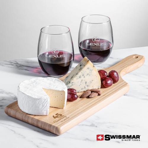 Drinkware - Barware - Gift Sets - Swissmar® Bamboo Board & 2 Dunhill Stemless Wine