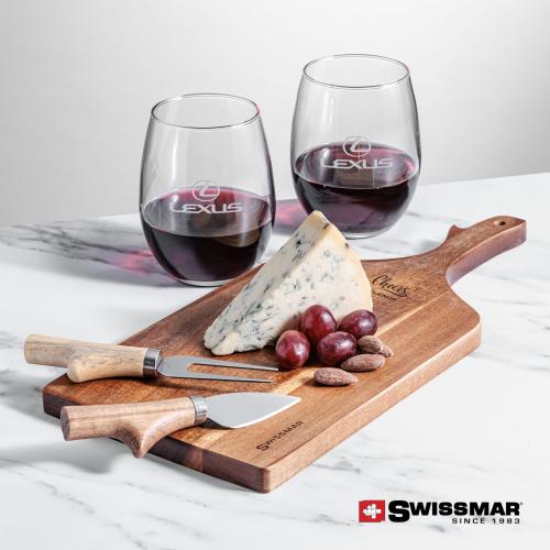 Drinkware - Barware - Gift Sets - Swissmar&reg; Paddle Board & 2 Zacata Stemless Wine