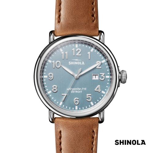 Apparel - Accessories - Watches - Shinola® Runwell Watch - Stone Blue/Tan