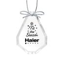 CrystalGleam Teardrop Etched Ornament