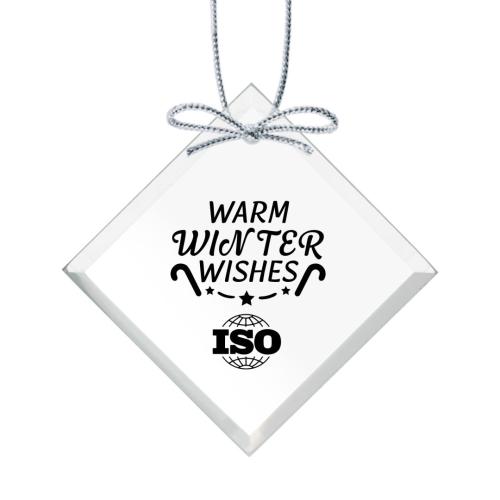 Home & Kitchen - Ornaments - CrystalGlow Square Ornament - Etched Elegance