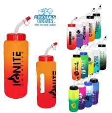 Mood&trade; 32 oz. Grip Bottle with Flexible Straw - USA Connect - Drinkware