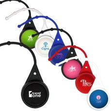 Halcyon&reg; Round Lip Balm with Lanyard - Breast Cancer Awareness