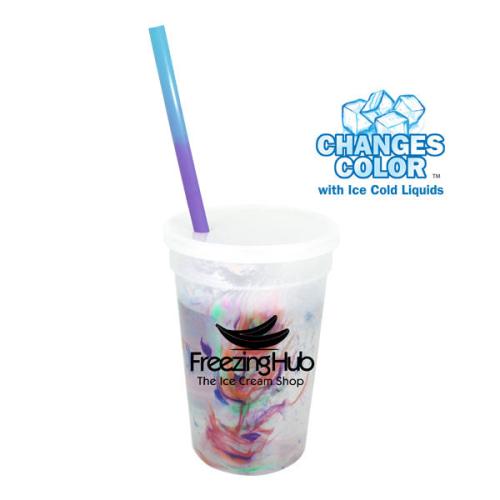 Drinkware - Color Changing - Mood&trade; 17 oz. Rainbow Confetti Cup/Straw/Lid Set